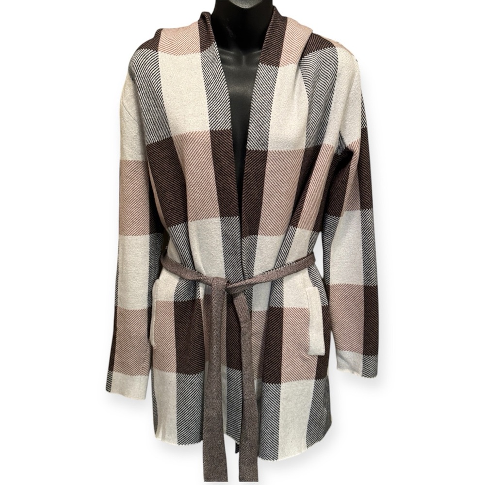 Joie Women's Plaid Hooded Cardigan size S